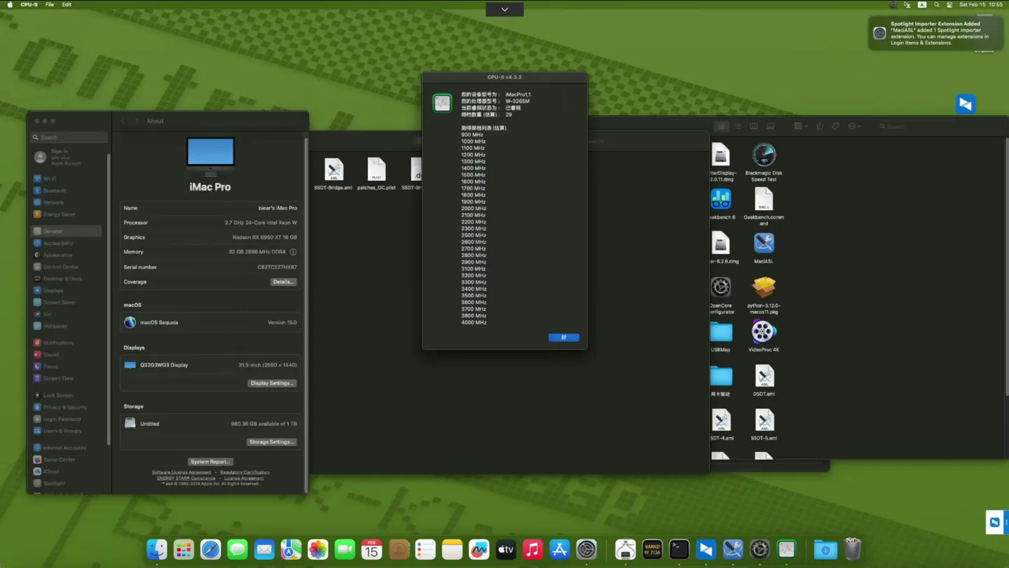 W-3265M - Asus Pro WS C621-64L Sage - RX6950XT黑苹果安装EFI OC 1.0.3 Sequoia 15 W-3265M - Asus Pro WS C621-64L Sage - RX6950XT黑苹果安装EFI OC 1.0.3 Sequoia 15