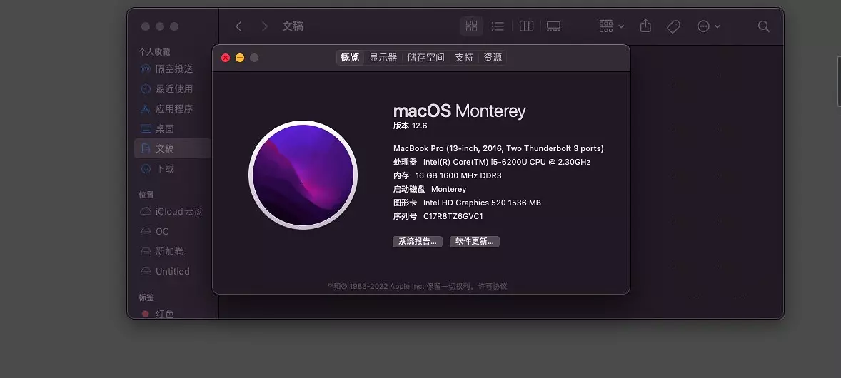 戴尔inspiron 5557 i5-6200U黑苹果安装EFI OC 0.8.4 MONTEREY 12.6 戴尔inspiron 5557 i5-6200U黑苹果安装EFI OC 0.8.4 MONTEREY 12.6