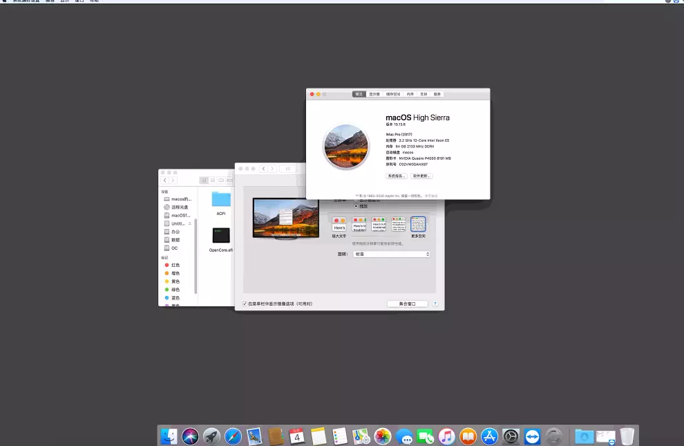 超微 X10DAi安装黑苹果10.13.6 OC引导 P4000独显 超微 X10DAi安装黑苹果10.13.6 OC引导 P4000独显