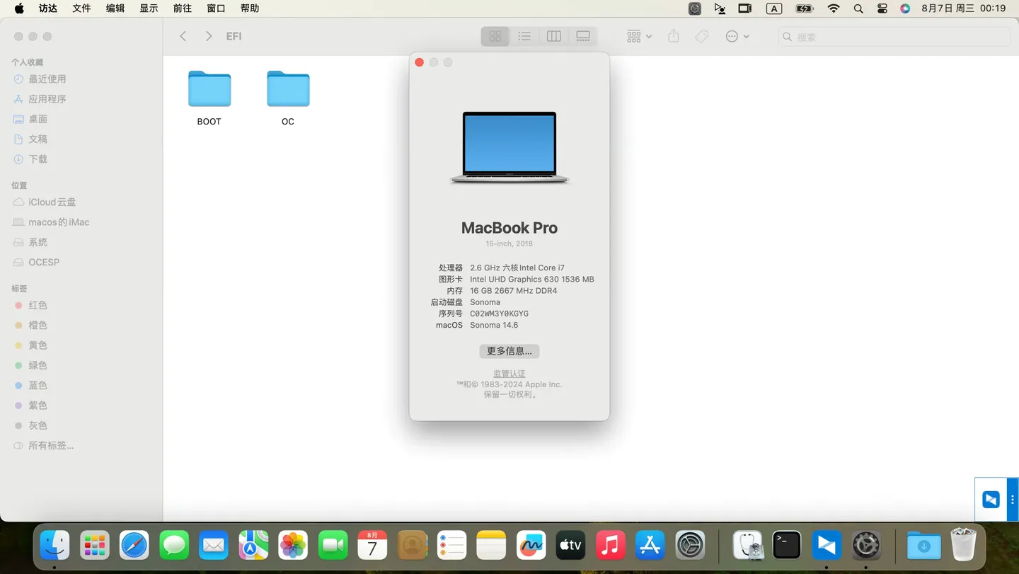 MECHREVO Z2 Air-G Series GK5CP6X(i7-9750H)黑苹果安装EFI OC 1.0.0 Sonoma 14.6 MECHREVO Z2 Air-G Series GK5CP6X(i7-9750H)黑苹果安装EFI OC 1.0.0 Sonoma 14.6